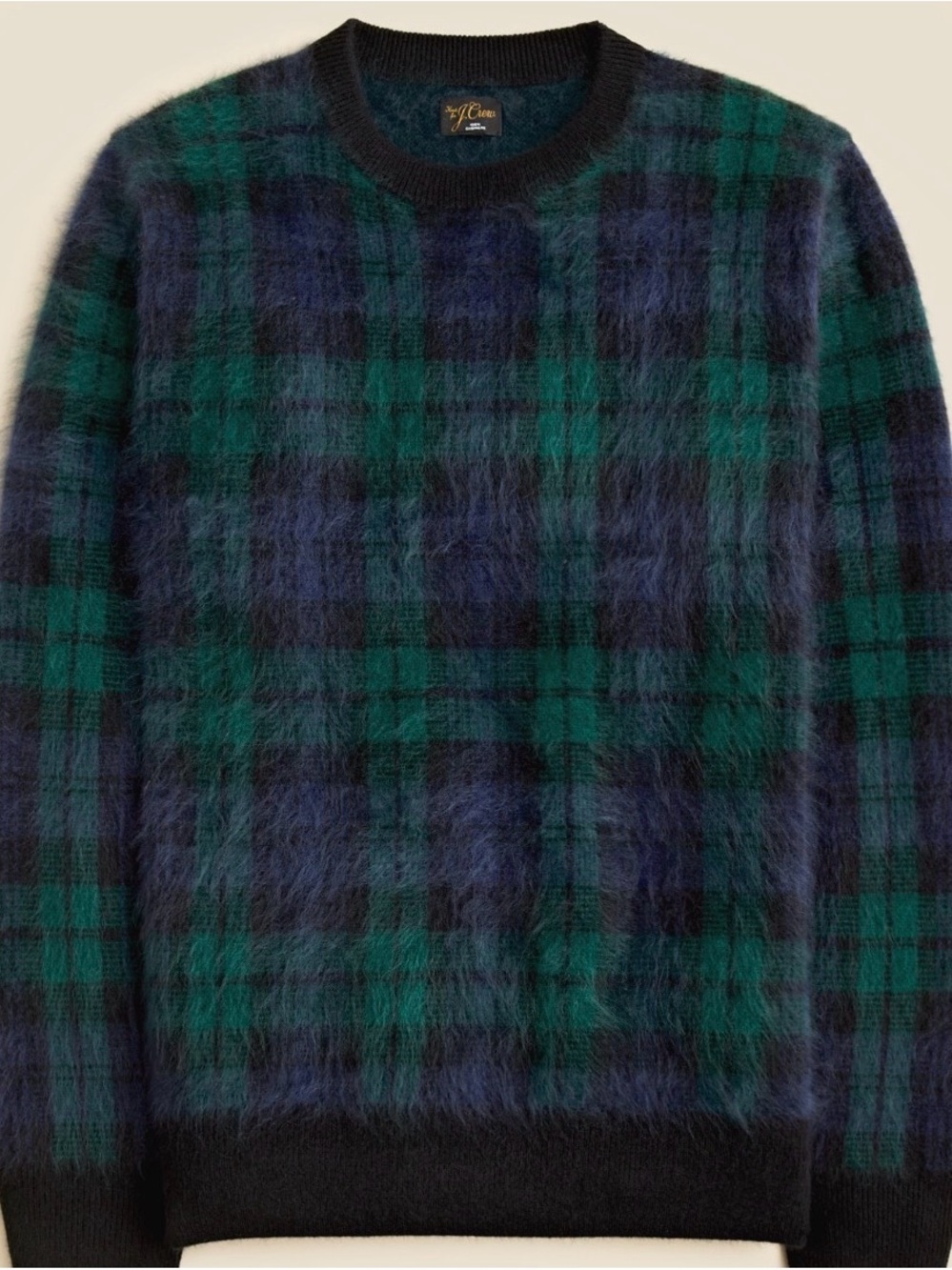 J Crew Wool NWT Plaid Cashmere Sweater in Green and Navy